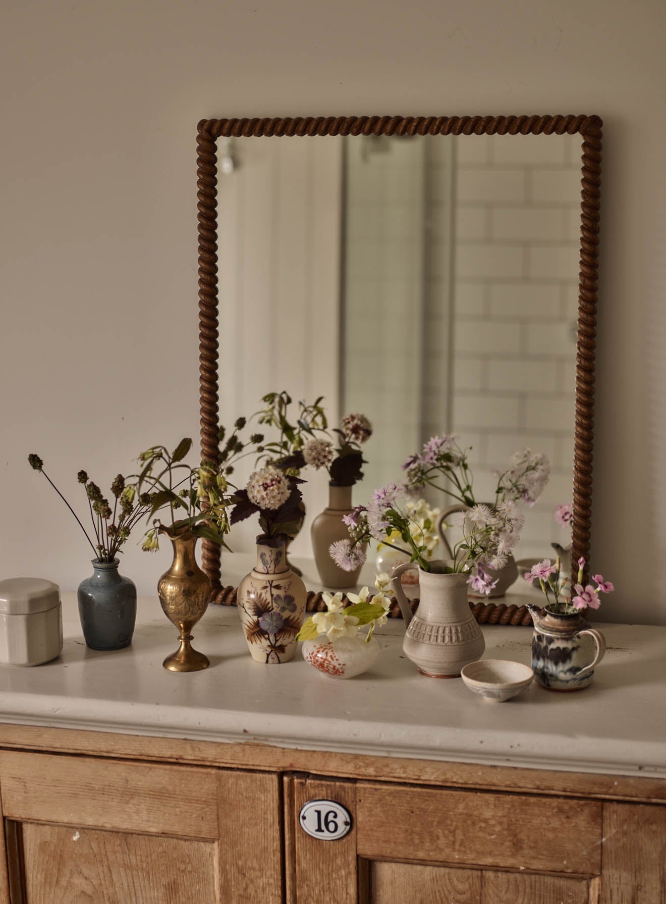 Moray Twisted Oak Mirror, Rectangular