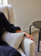 Handwoven Cotton Cushion Cover, Black Stripe