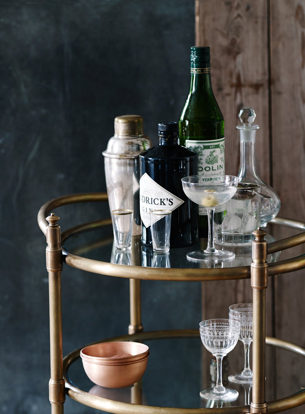 Odin Brass Drinks Trolley