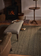 Edmund Footstool, Large, Heritage Green Stripe