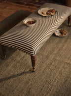 Edmund Footstool, Large, Heritage Green Stripe