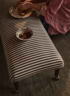 Edmund Footstool, Large, Heritage Green Stripe