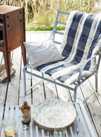 Handwoven Cotton Mattress, Navy Square Tile