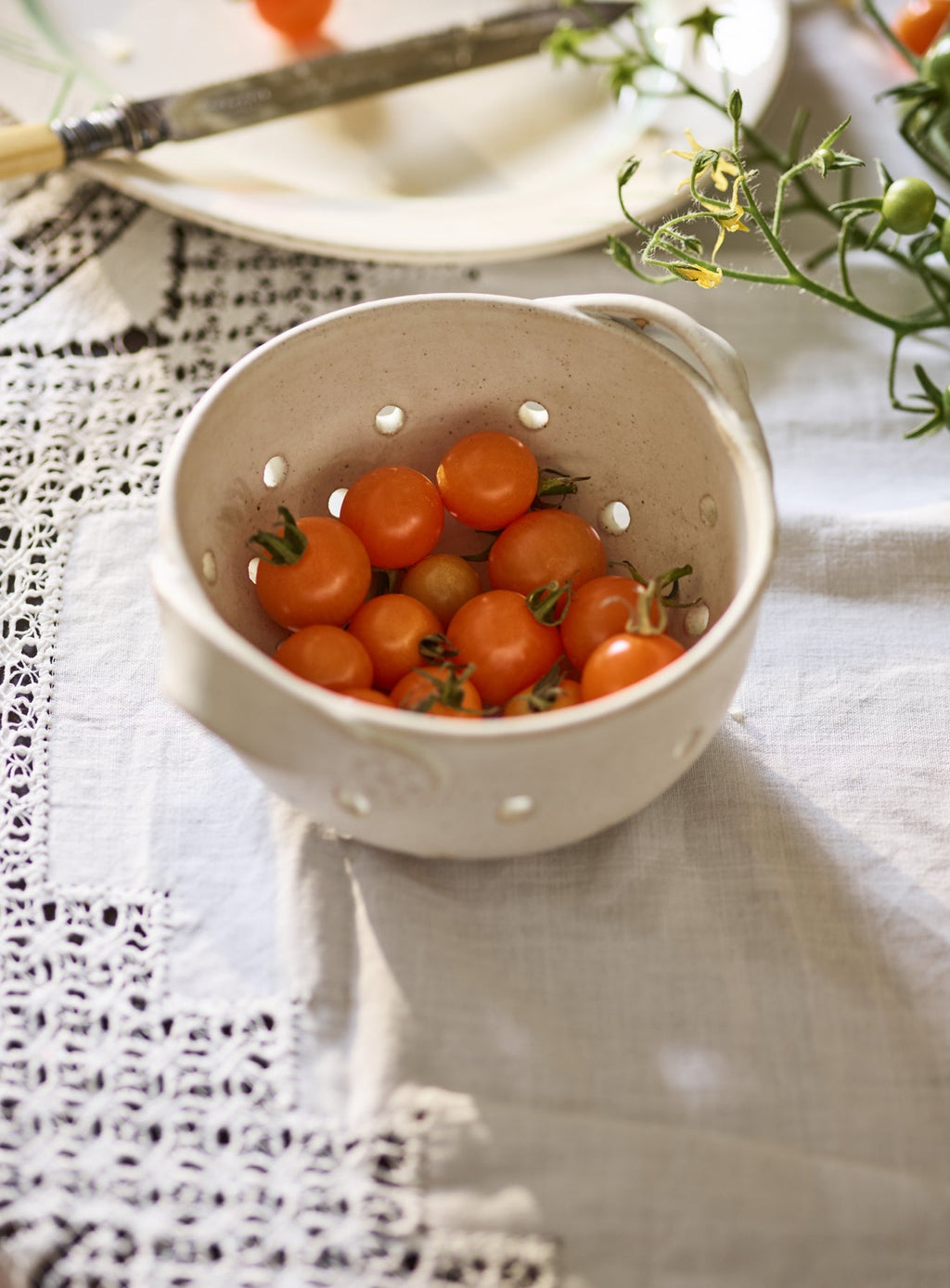 Handmade Stoneware Berry Colander