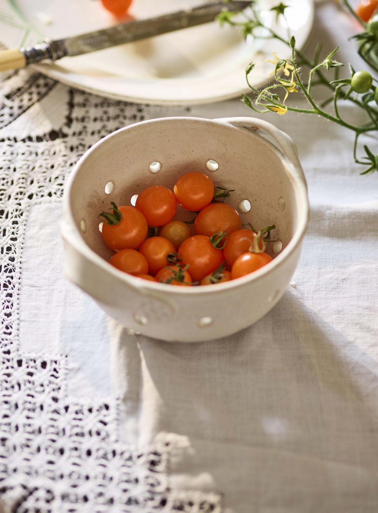 Handmade Stoneware Berry Colander