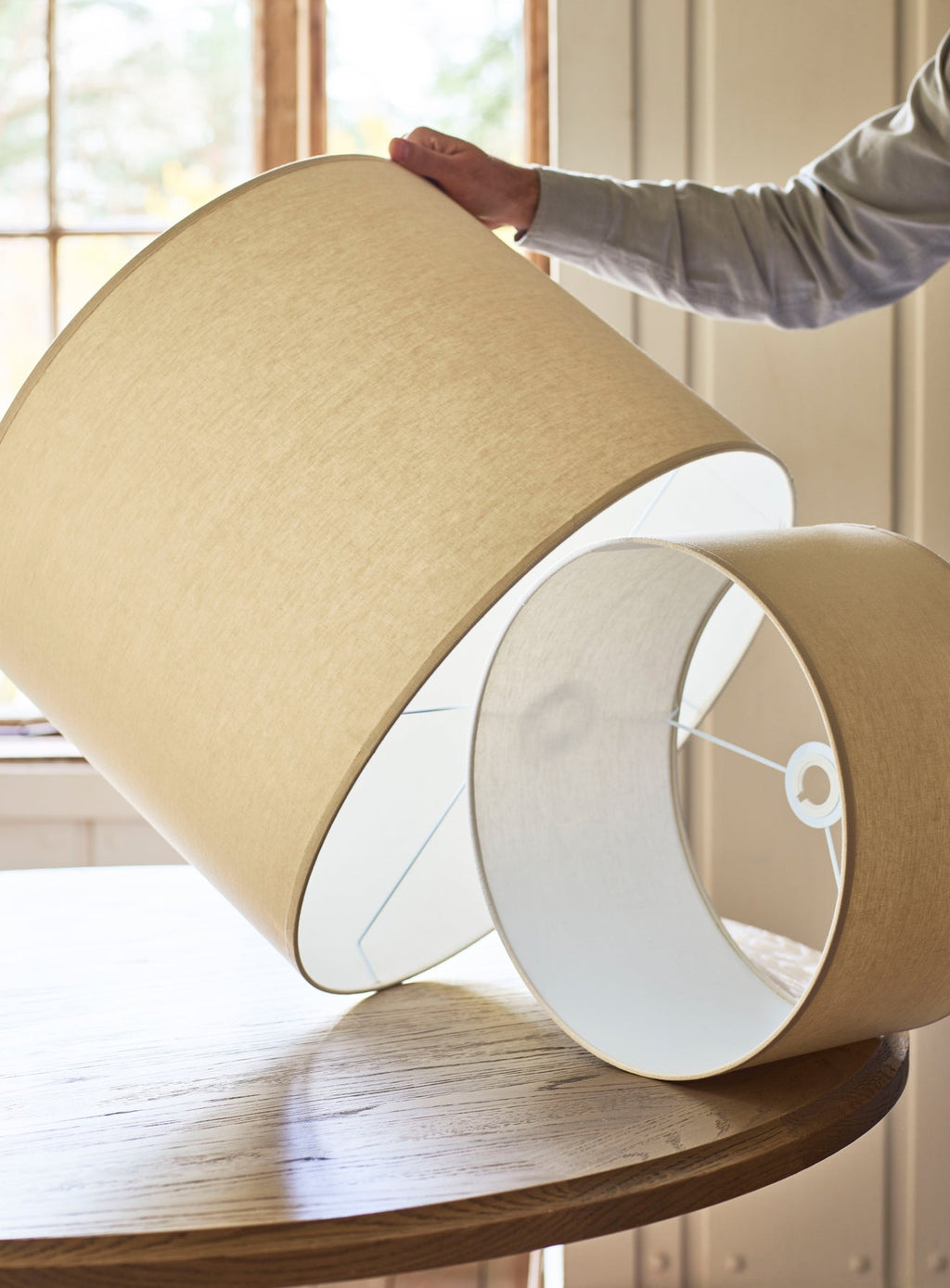 Natural Cotton Drum Shade, Large