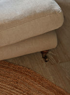 Remy Footstool, Natural Linen