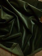 Freyer Footstool, Square, Dark Olive Velvet