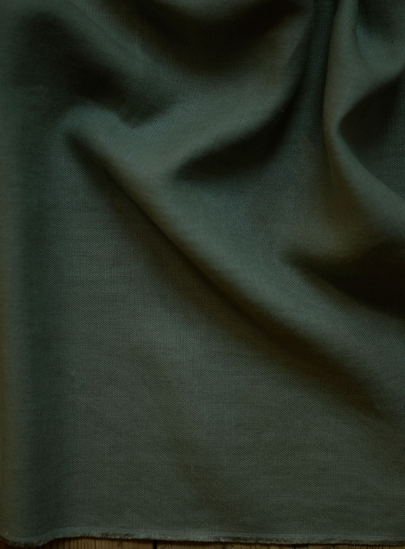 Freyer Footstool, Square, Moss Linen