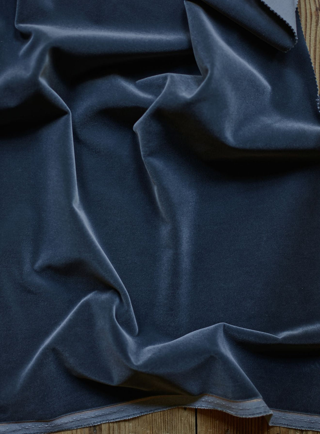 Freyer Footstool, Rectangular, Slate Grey Velvet