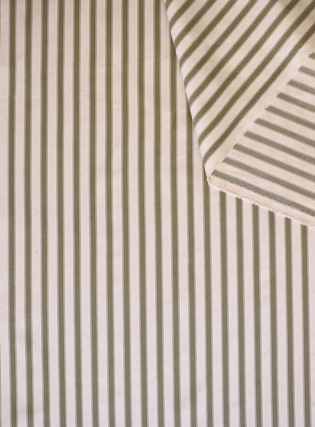 Freyer Footstool, Square, Sage Stripe