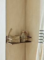 Bilton Shower Shelf, Antique Brass