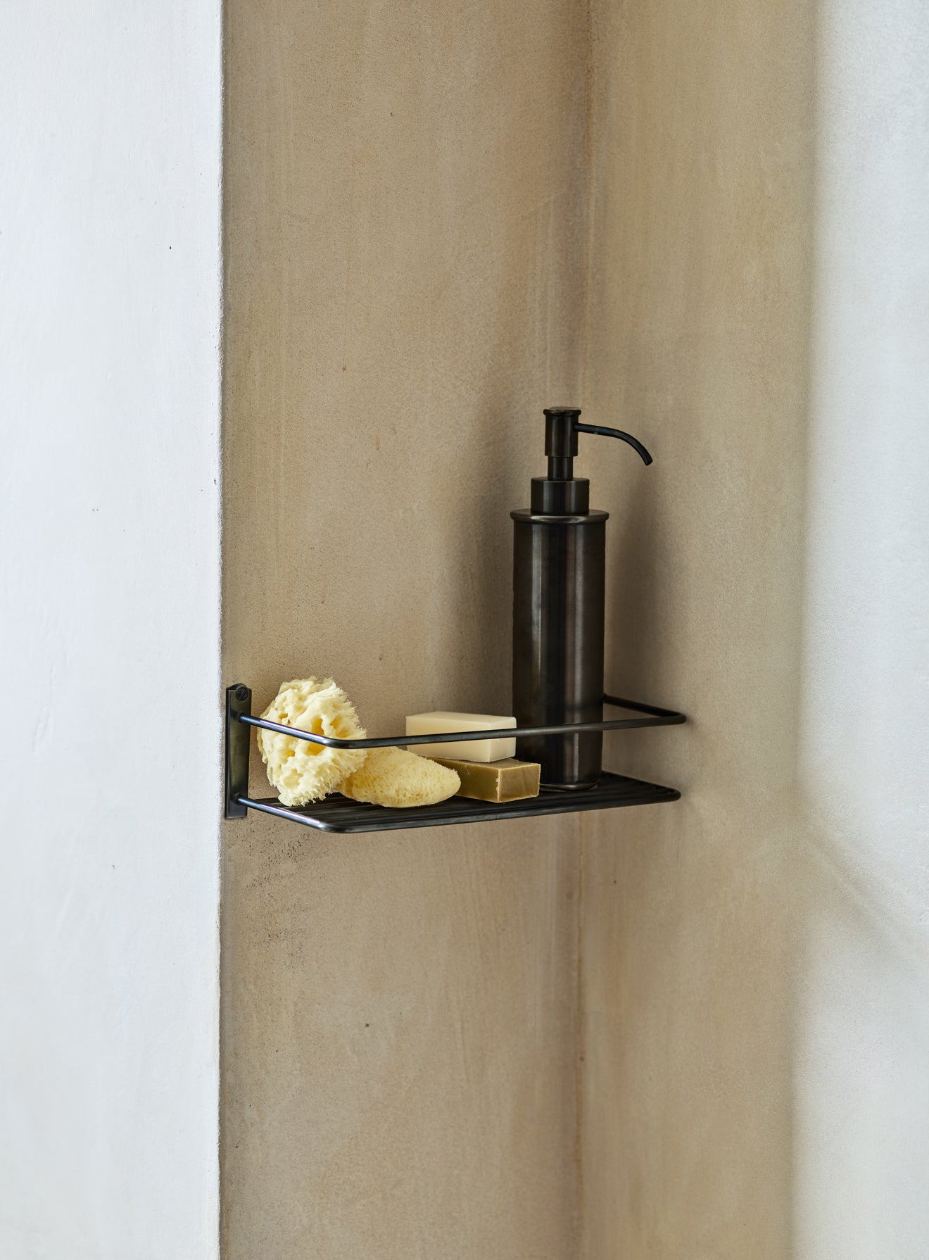 Bilton Shower Shelf, Blackened Brass