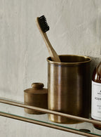 Bilton Toothbrush Holder, Antique Brass