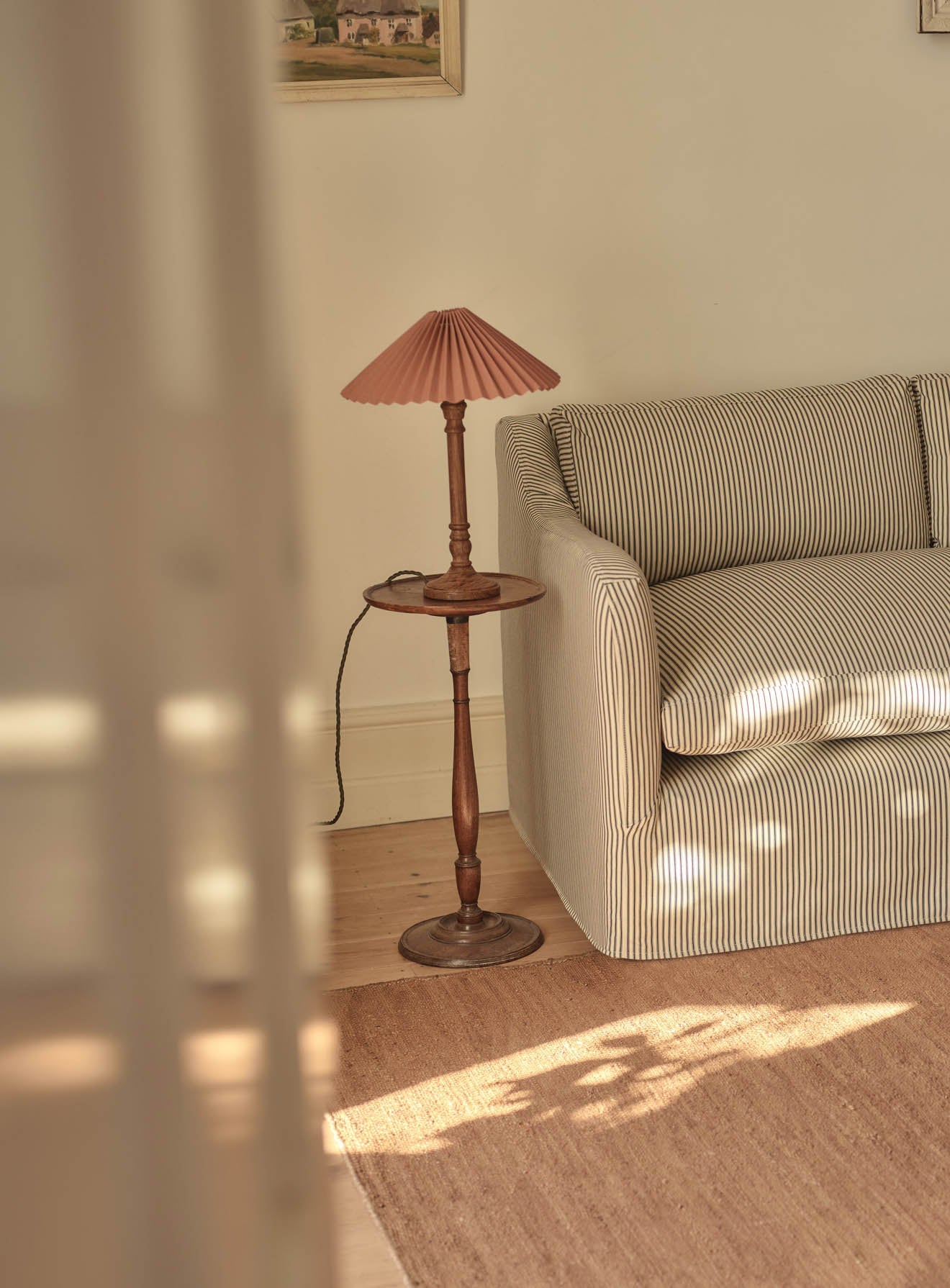 Warren Loose Cover Sofa, Black Ticking Stripe