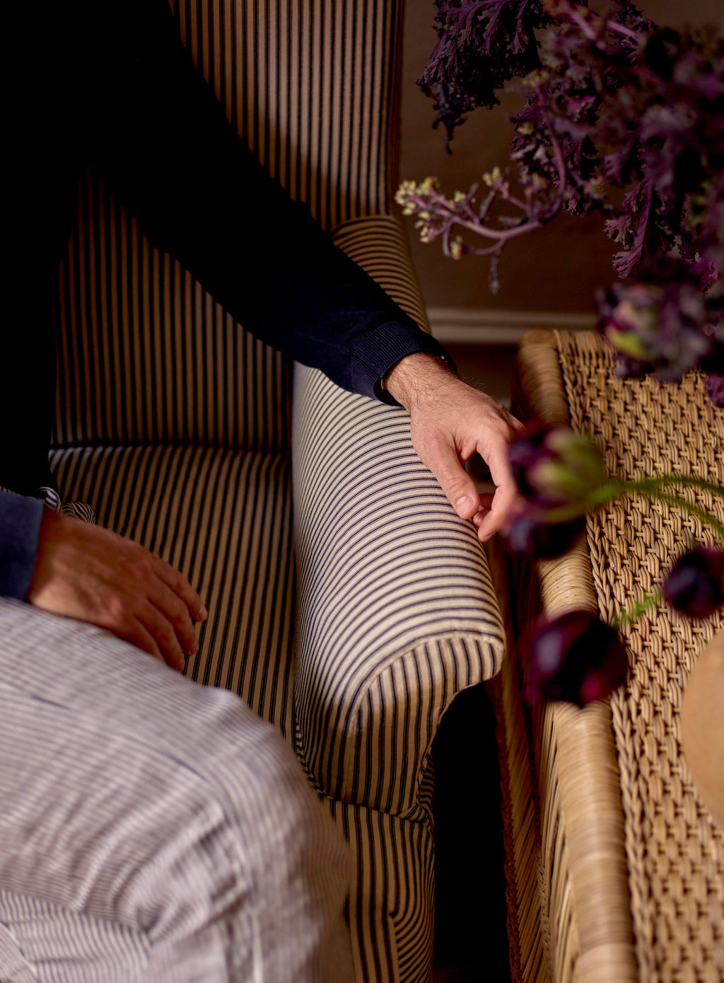 Wilford Armchair, Heritage Red Stripe