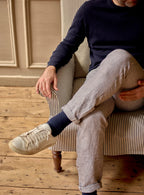 Wilford Armchair, Blue Ticking Stripe