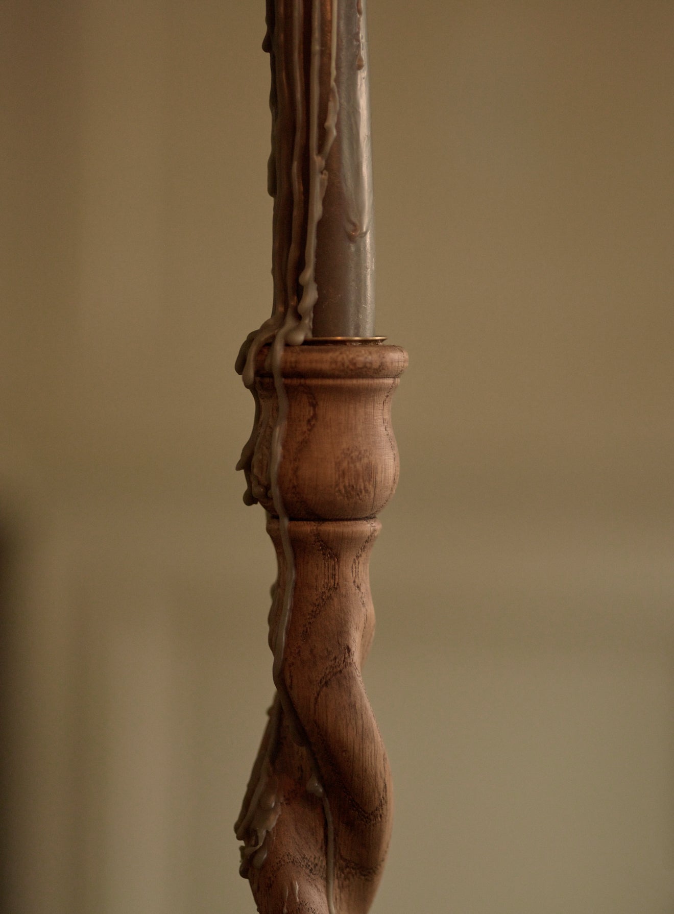 Albert Turned Oak Candlestick